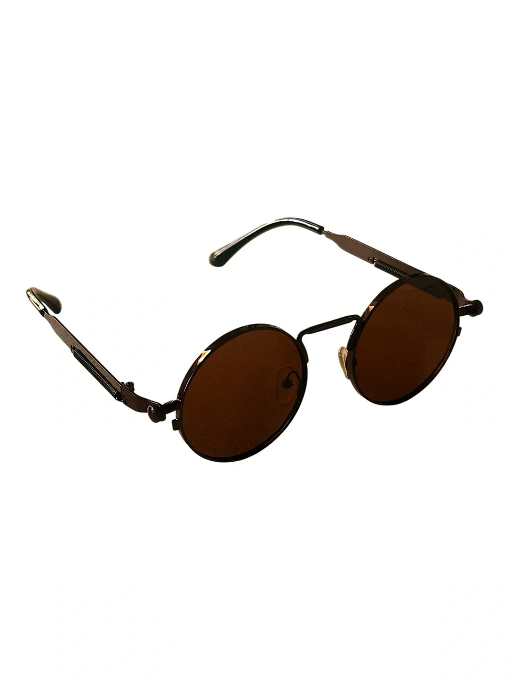 Retro Round Alloy Exposed Spring Loaded Shades Sunglasses